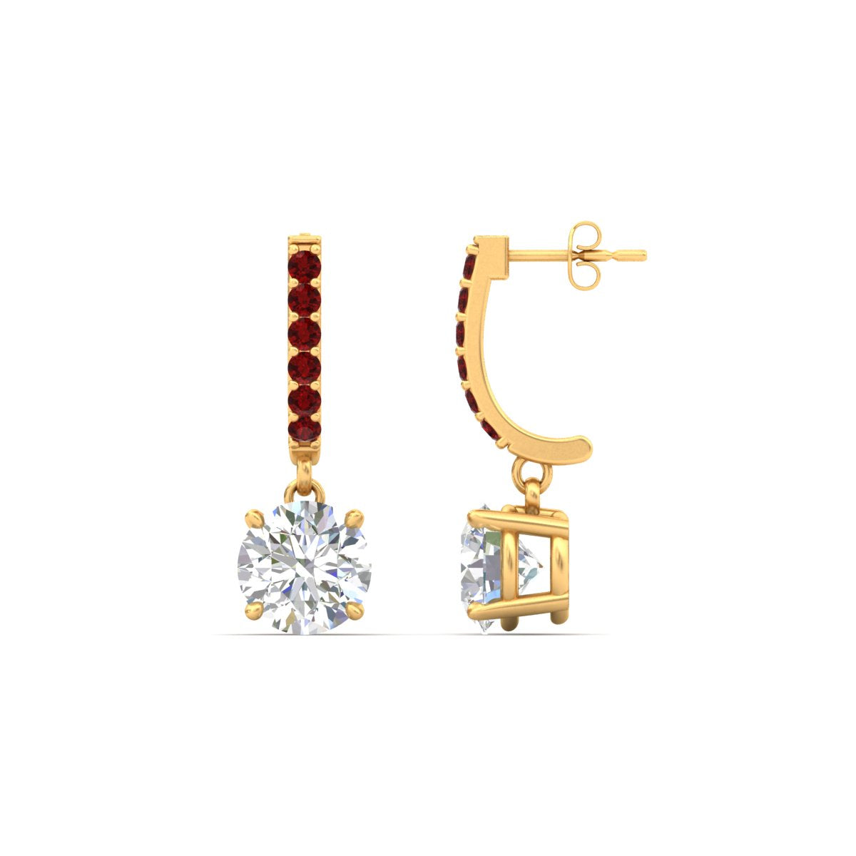1 Carat Solitaire Diamond Drop Earrings