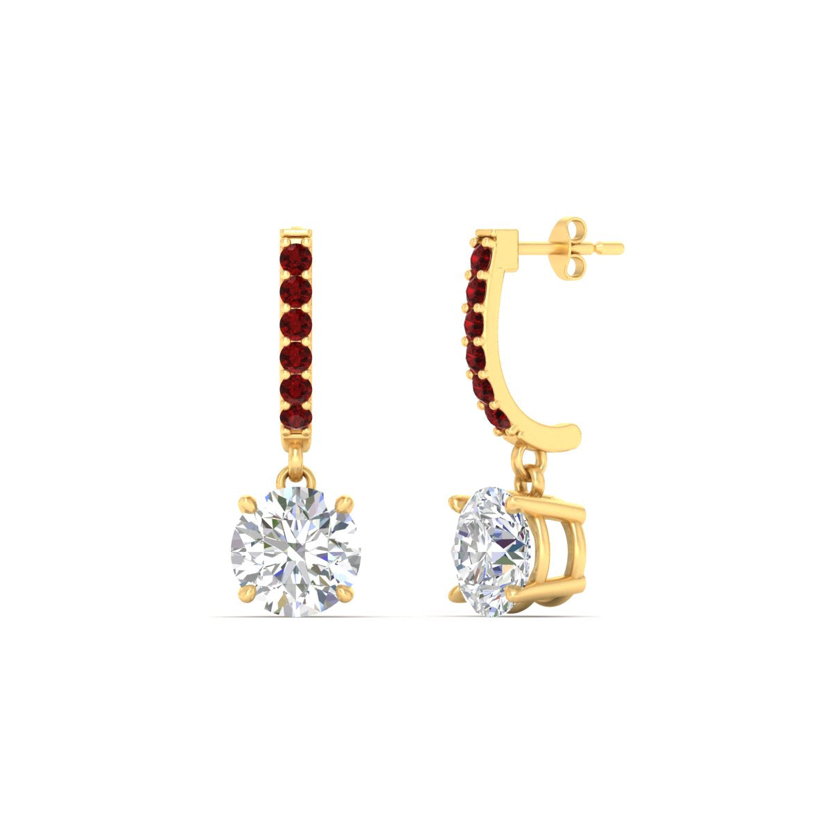 1 Carat Solitaire Diamond Drop Earrings