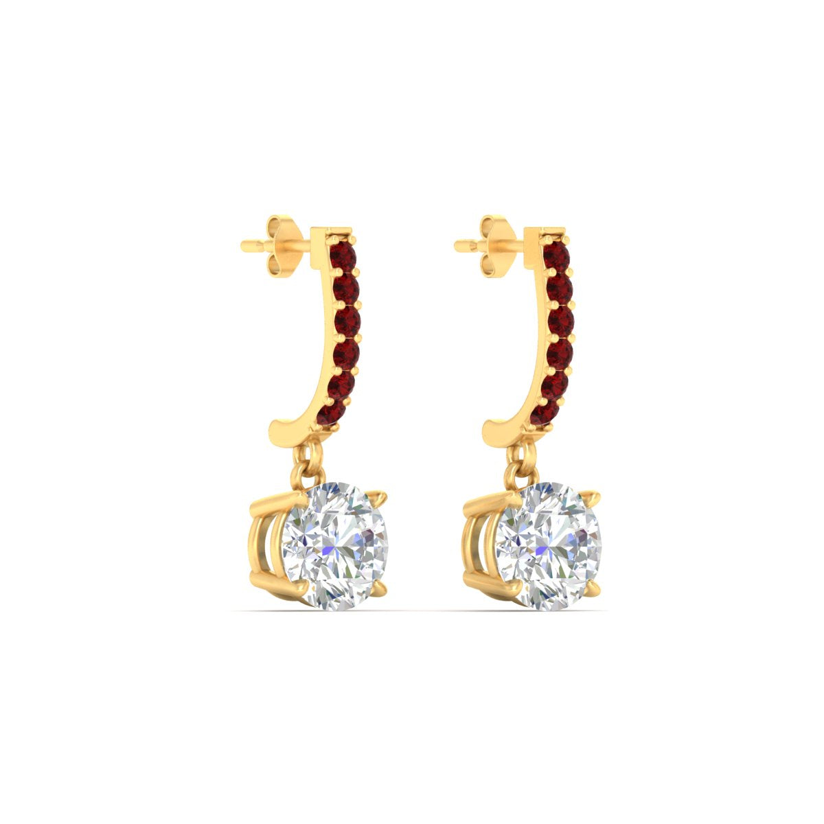 1 Carat Solitaire Diamond Drop Earrings