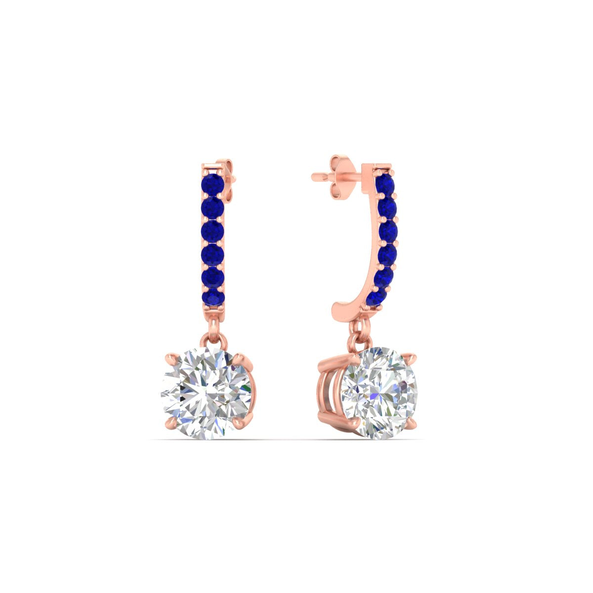 1 Carat Solitaire Diamond Drop Earrings