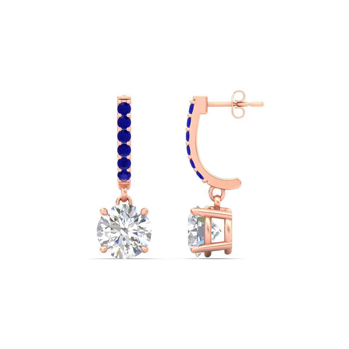 1 Carat Solitaire Diamond Drop Earrings