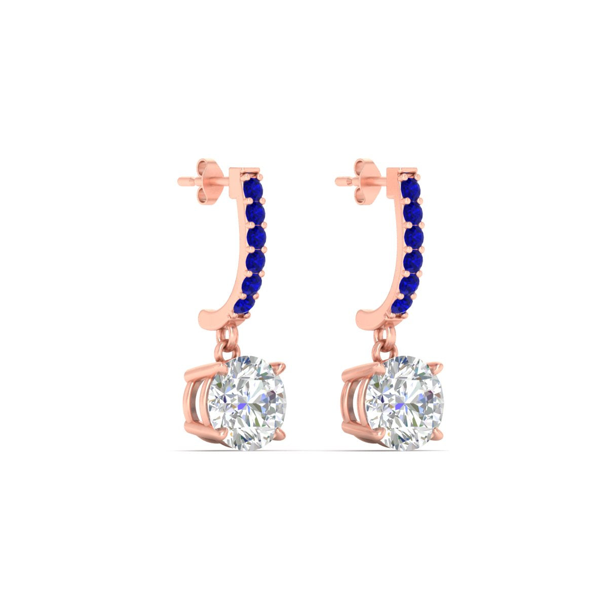 1 Carat Solitaire Diamond Drop Earrings