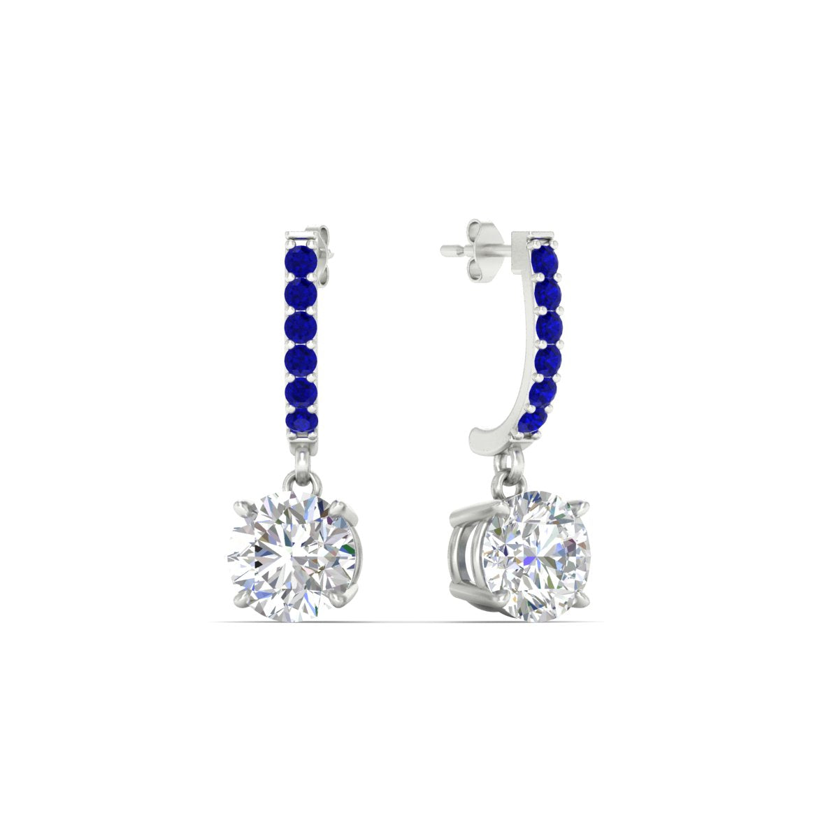 1 Carat Solitaire Diamond Drop Earrings