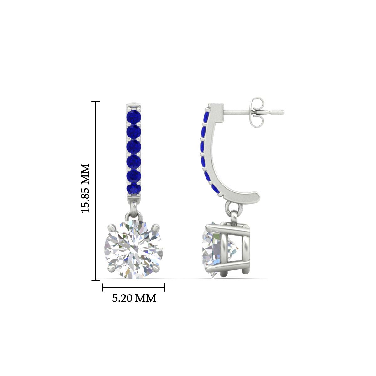 1 Carat Solitaire Diamond Drop Earrings
