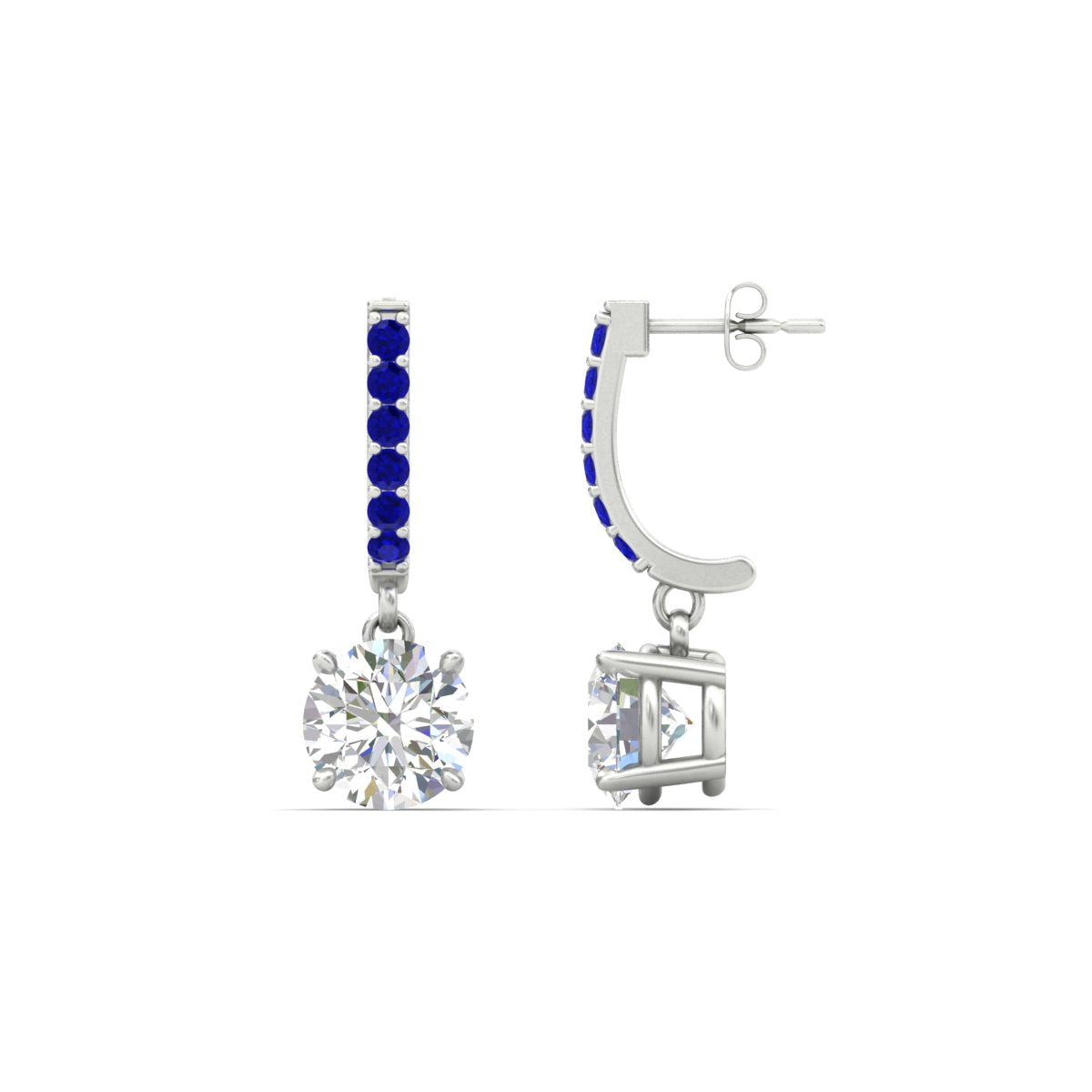 1 Carat Solitaire Diamond Drop Earrings