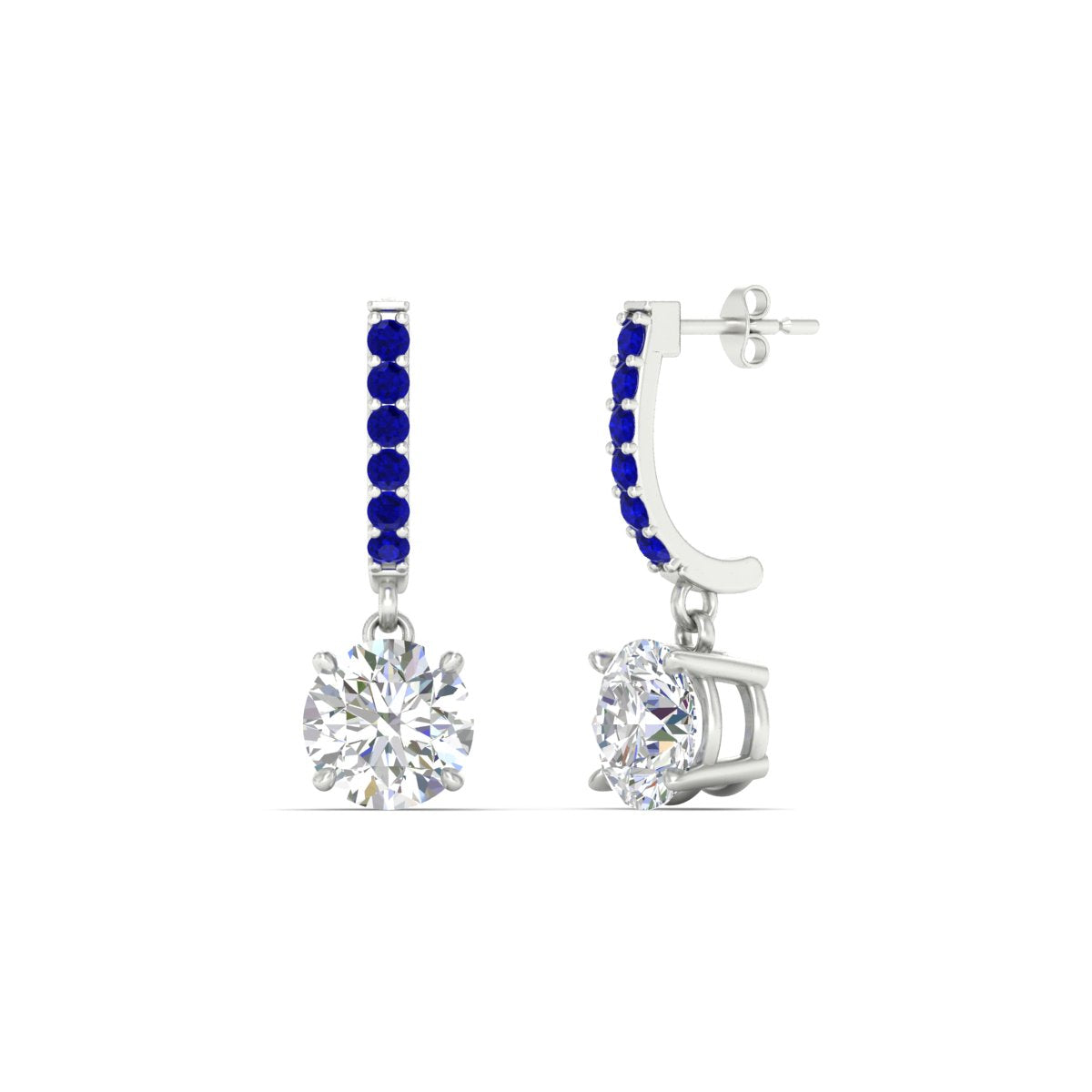 1 Carat Solitaire Diamond Drop Earrings