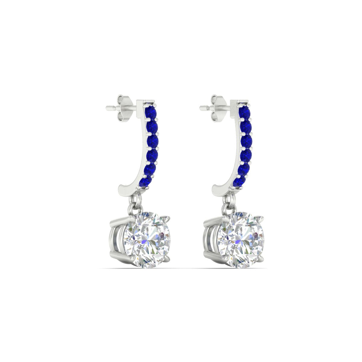 1 Carat Solitaire Diamond Drop Earrings