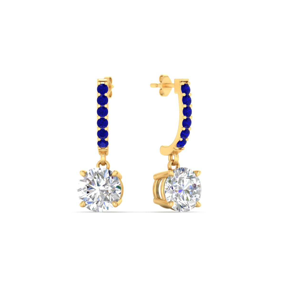 1 Carat Solitaire Diamond Drop Earrings