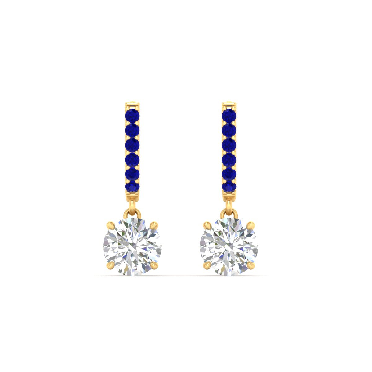 1 Carat Solitaire Diamond Drop Earrings