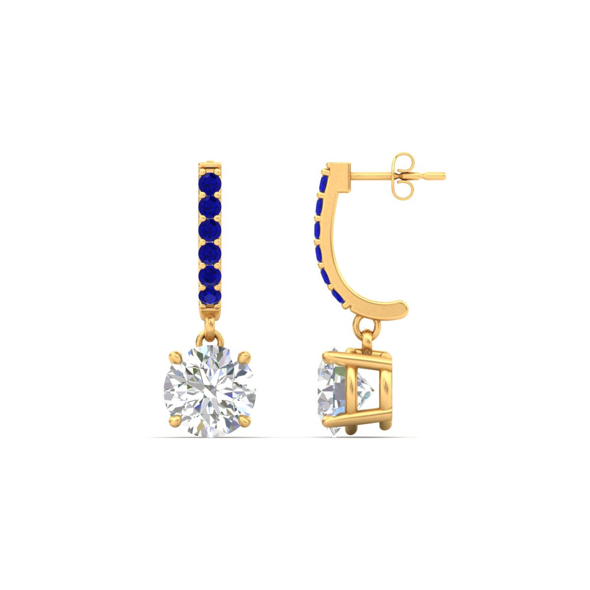 1 Carat Solitaire Diamond Drop Earrings