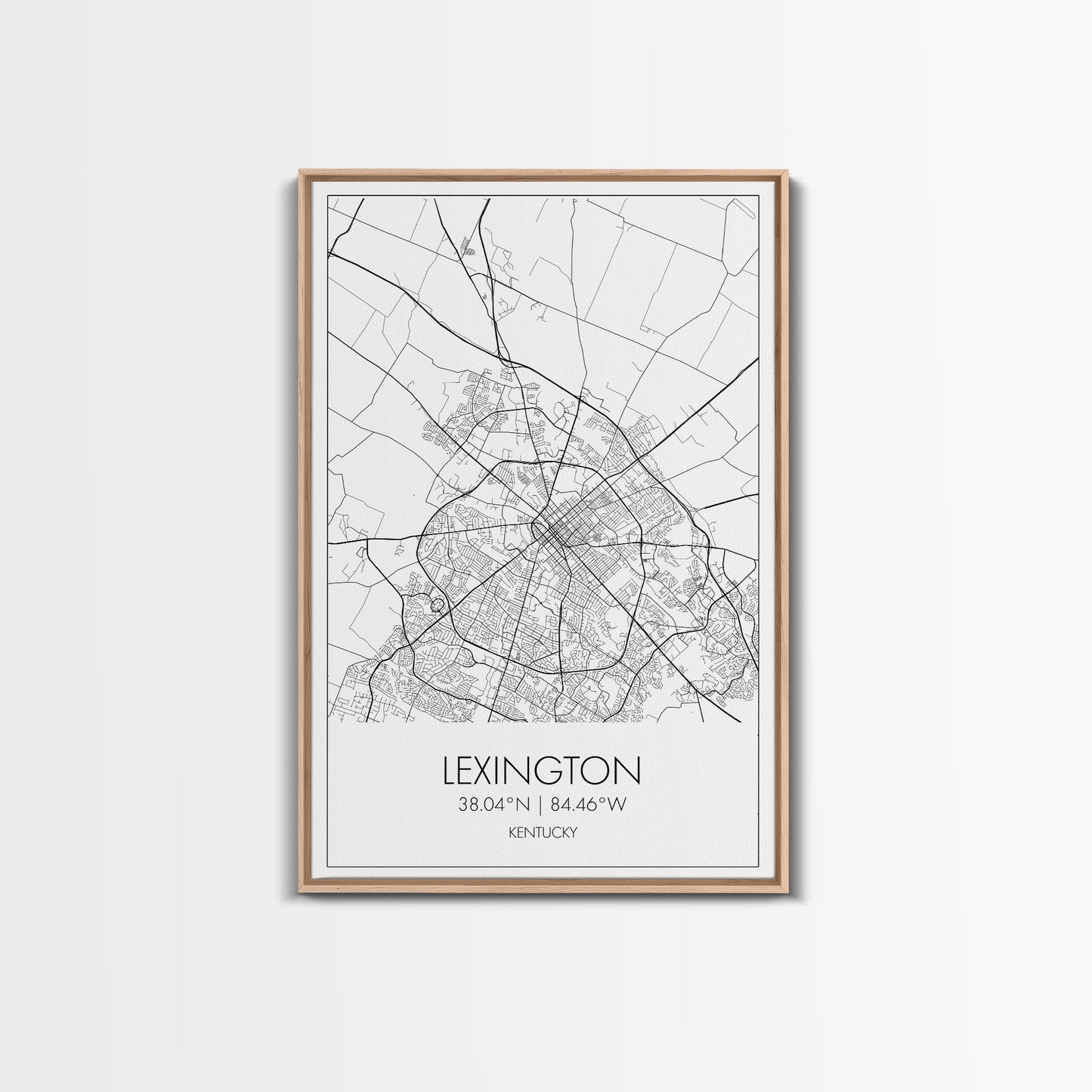 Lexington Street Map, Kentucky Map, City Map Art, Modern Wall Art, Wall Art, Canvas Print, Travel Wall Art, Dorm Room Décor, Engagement Gift