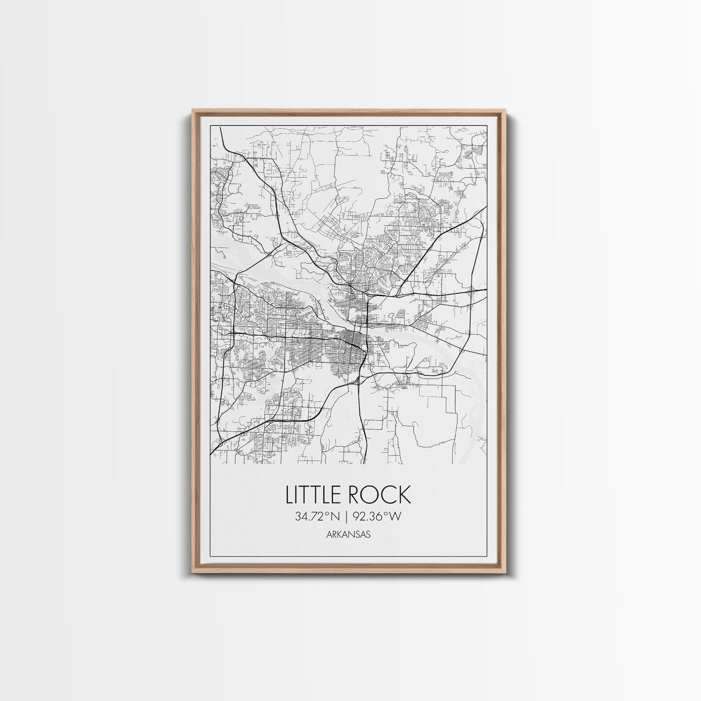 Little Rock Street Map, Arkansas Map, City Map Art, Modern Wall Art, Wall Art, Canvas Print, Travel Lover Gift, Kids Wall Art, Travel Art