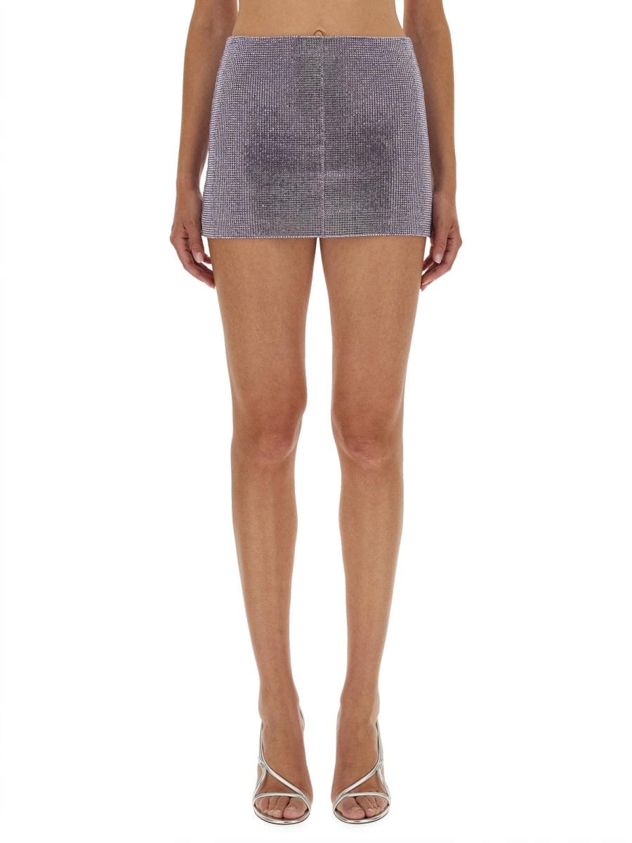 Self-Portrait Women Metal Mesh Skirt