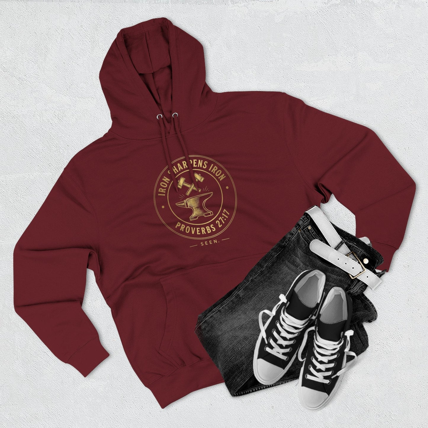 Iron Sharpens Iron Hoodie — SEEN. Brotherhood | Wear Your Worship