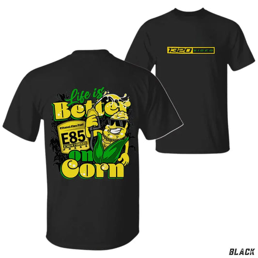 1320 Video "Corn Fuel" T-Shirt - 3D Graphic Tee for Car & Racing Fans