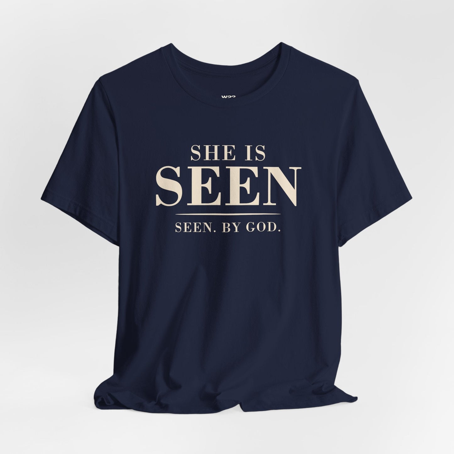She Is SEEN. — "Seen, by God" Women's Faith Tee