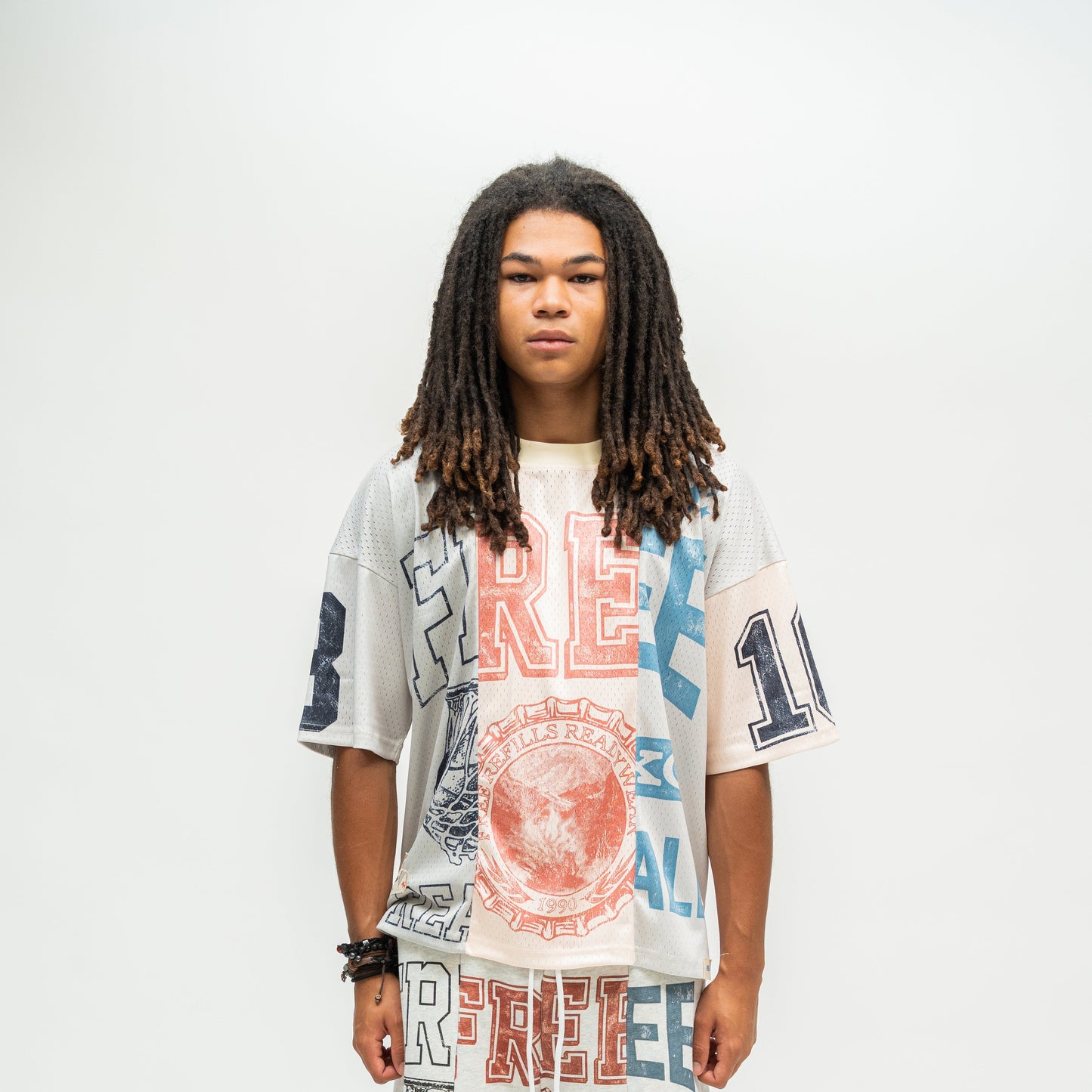 Split Jersey - Ivory Multi