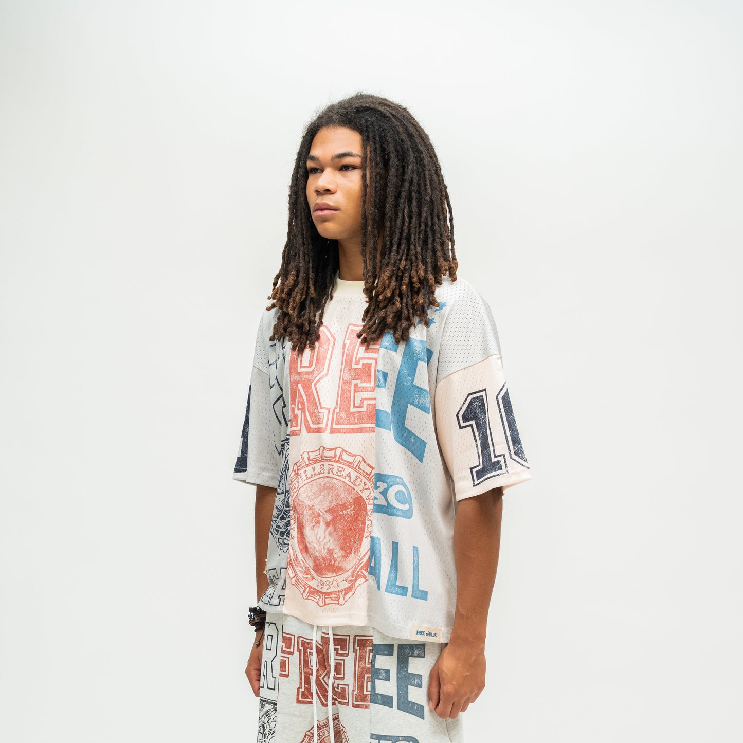 Split Jersey - Ivory Multi