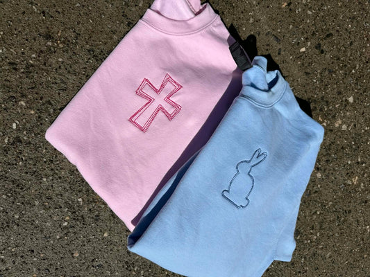 Cross & Bunny Embroidered Sweatshirt Bundle