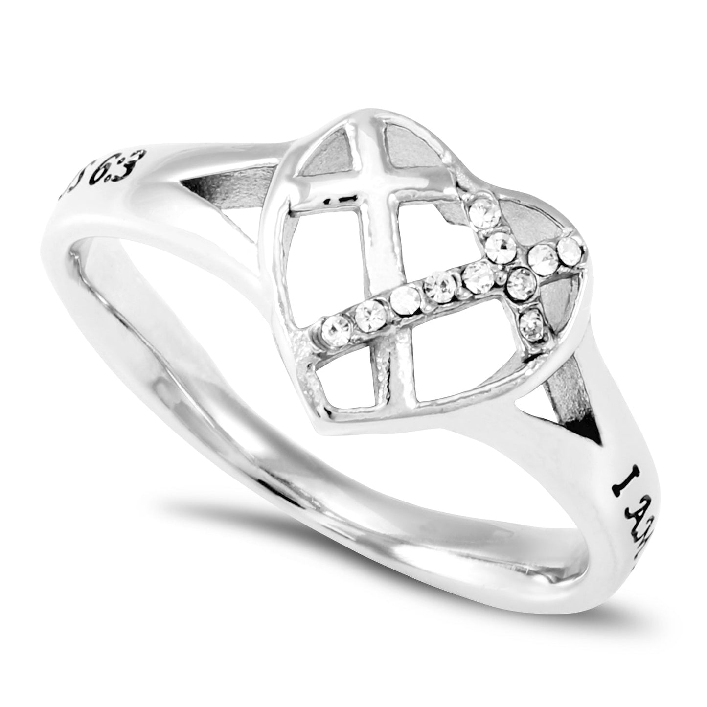 CZ Patchwork Cross Ring