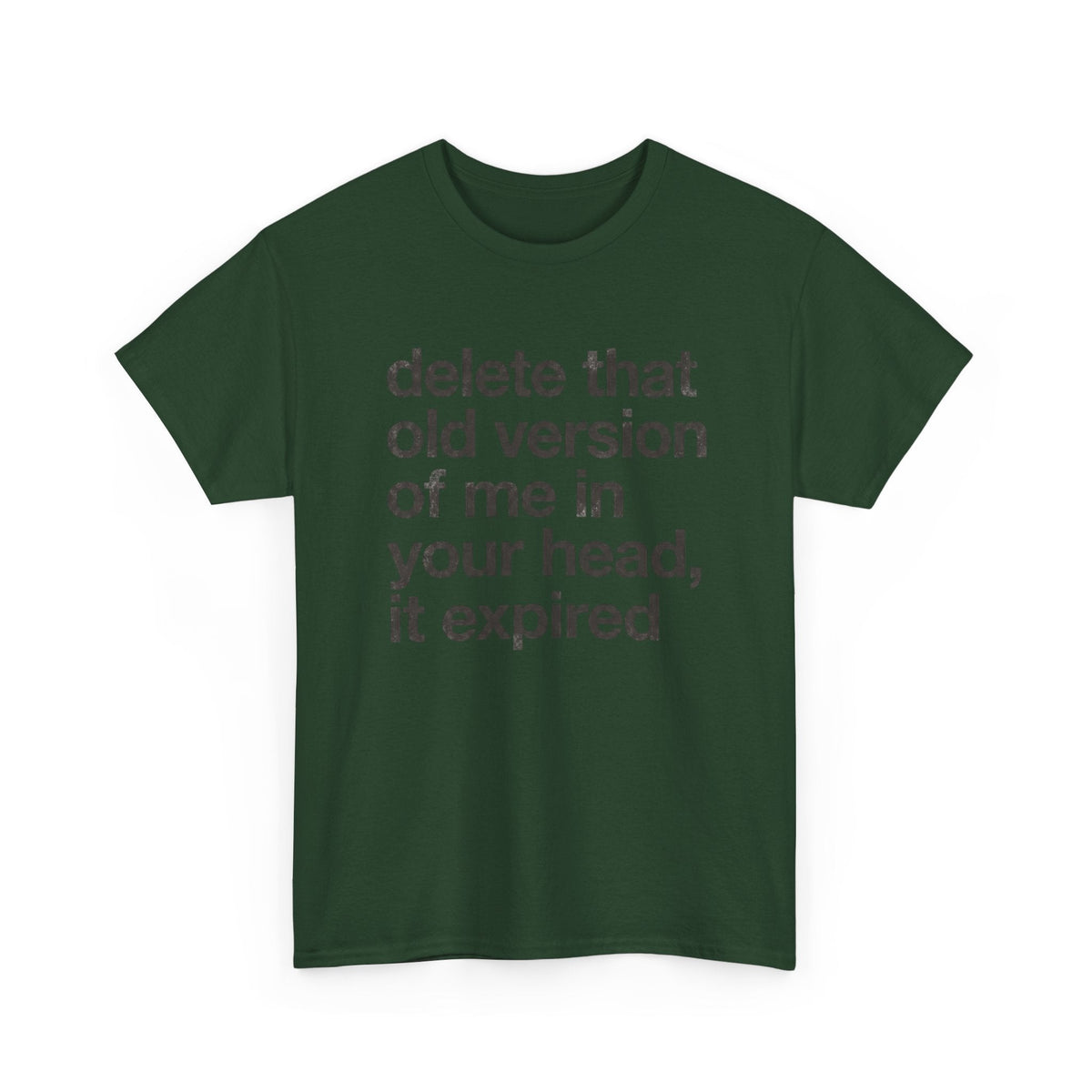 Statement Tee — “delete that old version of me in your head, it expired” Minimalist Typography T-Shirt