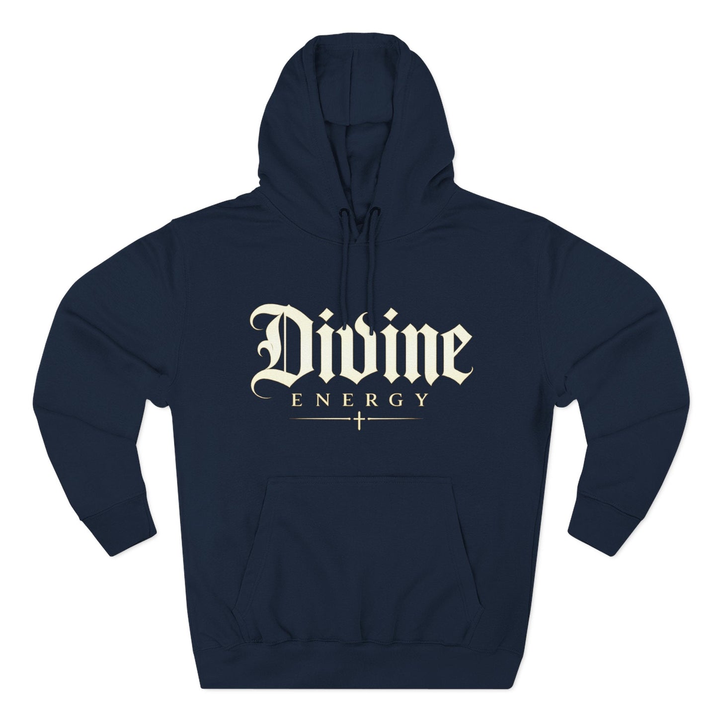 Divine Energy Hoodie — Gothic Script Faith Graphic | Wear Your Worship