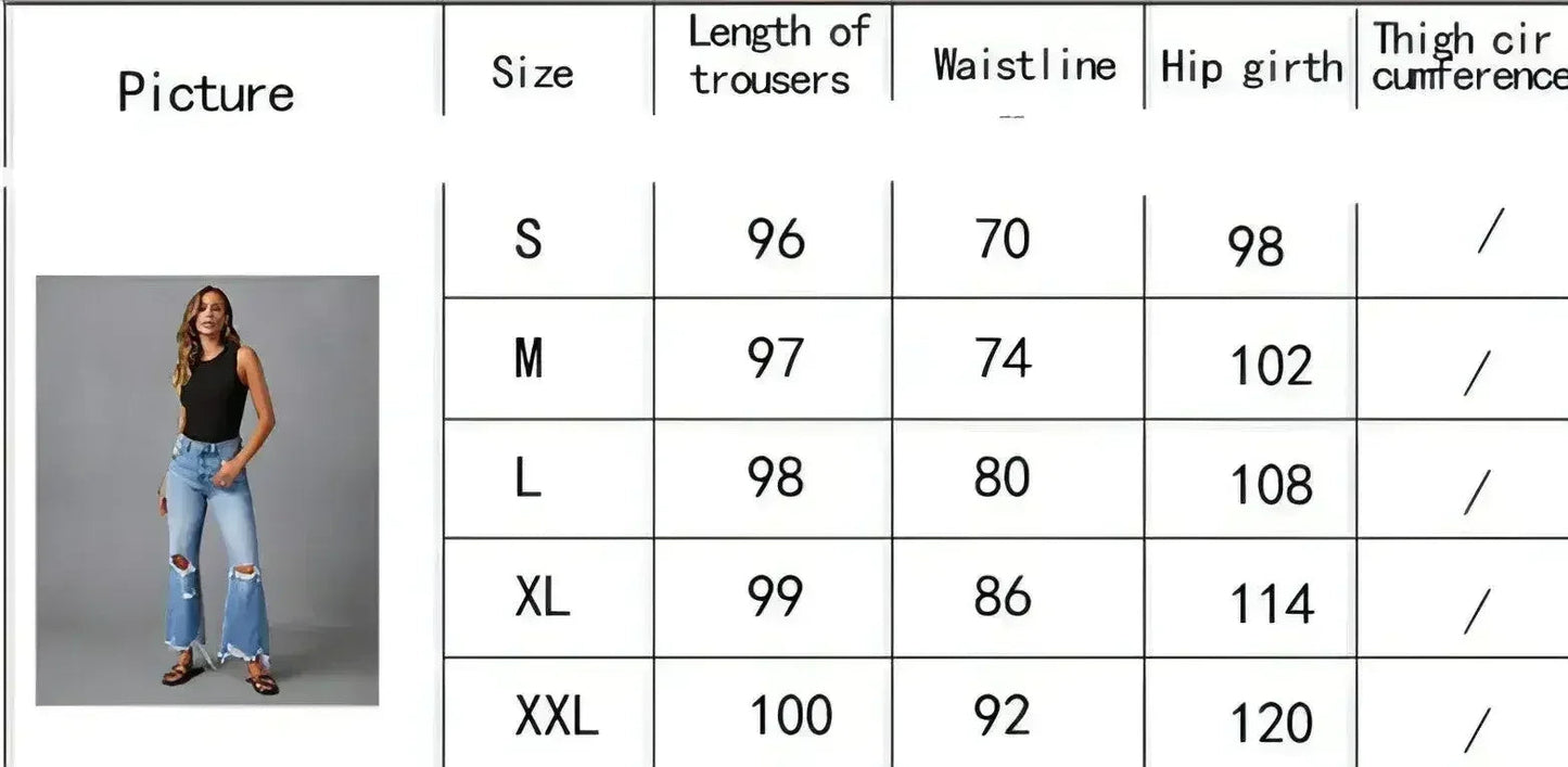 SkyFade™ – Ripped Wide-Leg High Waist Jeans