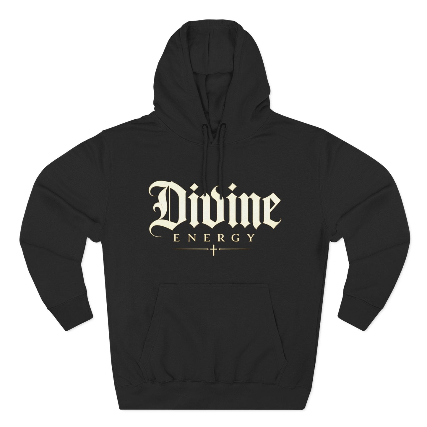 Divine Energy Hoodie — Gothic Script Faith Graphic | Wear Your Worship