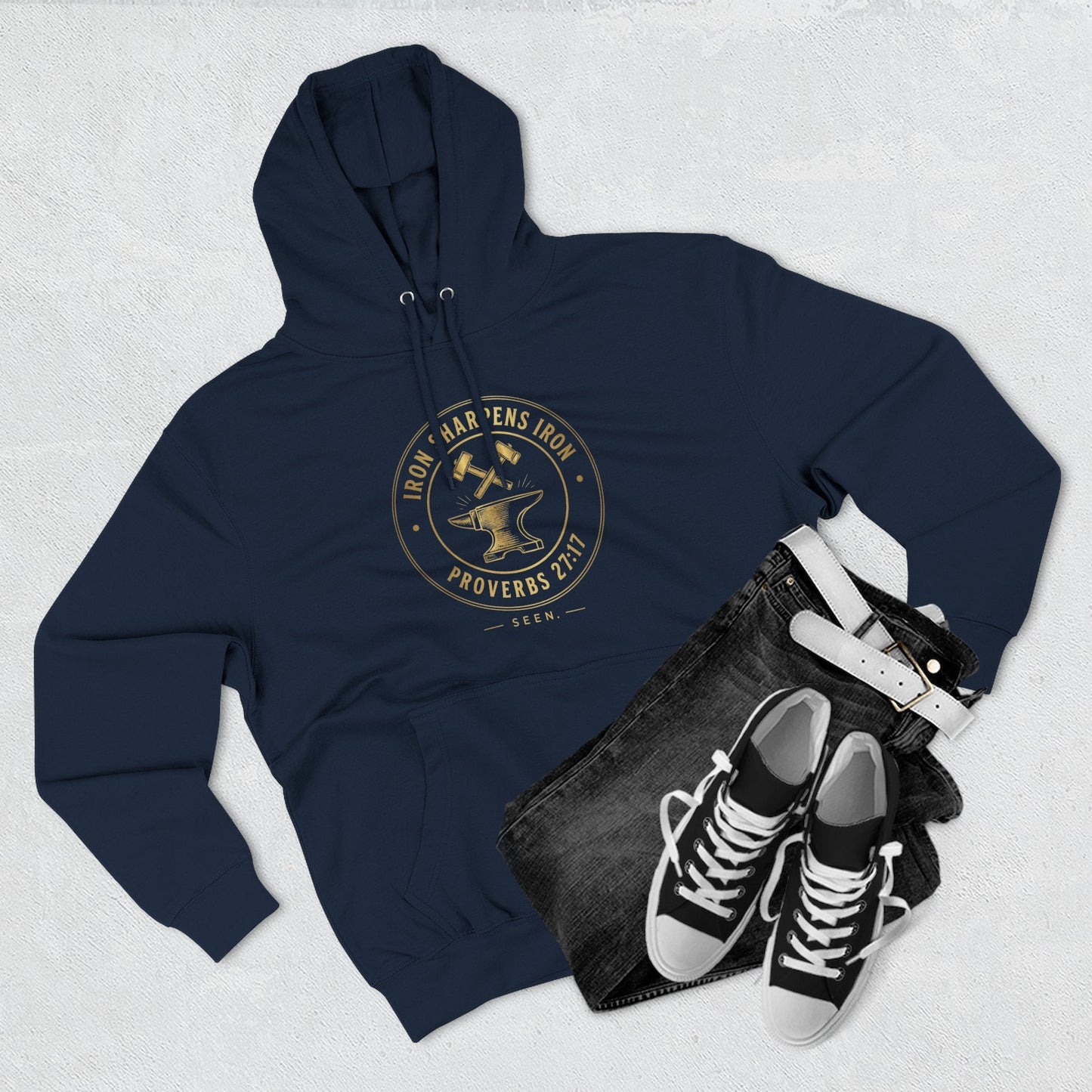 Iron Sharpens Iron Hoodie — SEEN. Brotherhood | Wear Your Worship