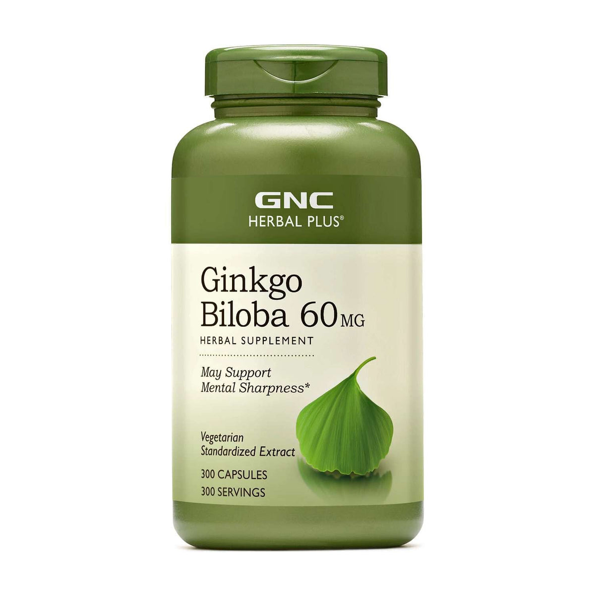 GNC Herbal Plus Ginkgo Biloba 60mg, 300 Capsules