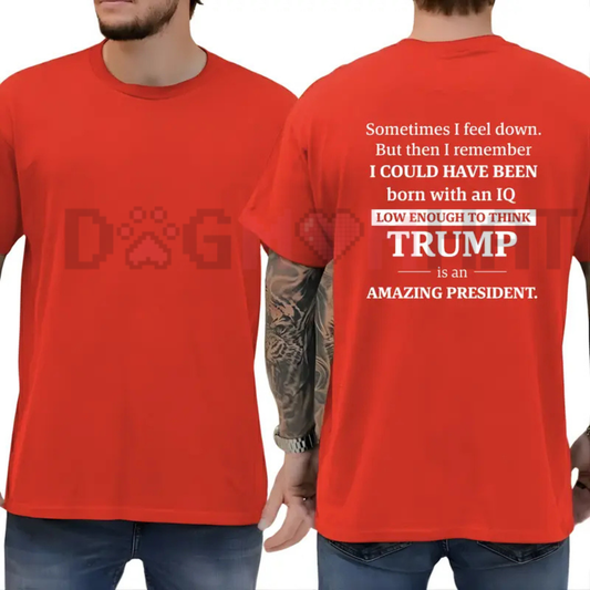 "Sometimes I Feel Down But Then I Remember" Satire T-Shirt