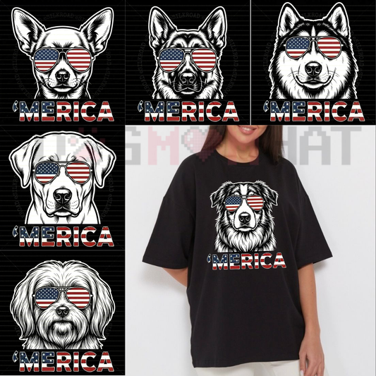 "Patriotic Pups" 4th of July Dog Lover T-Shirt
