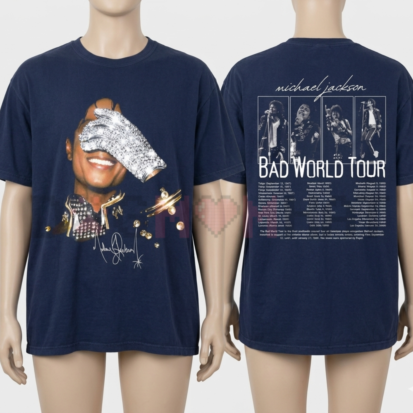 Michael Jackson 90s T-Shirt – Remastered "Bad World Tour" 2-Sided Graphic Tee