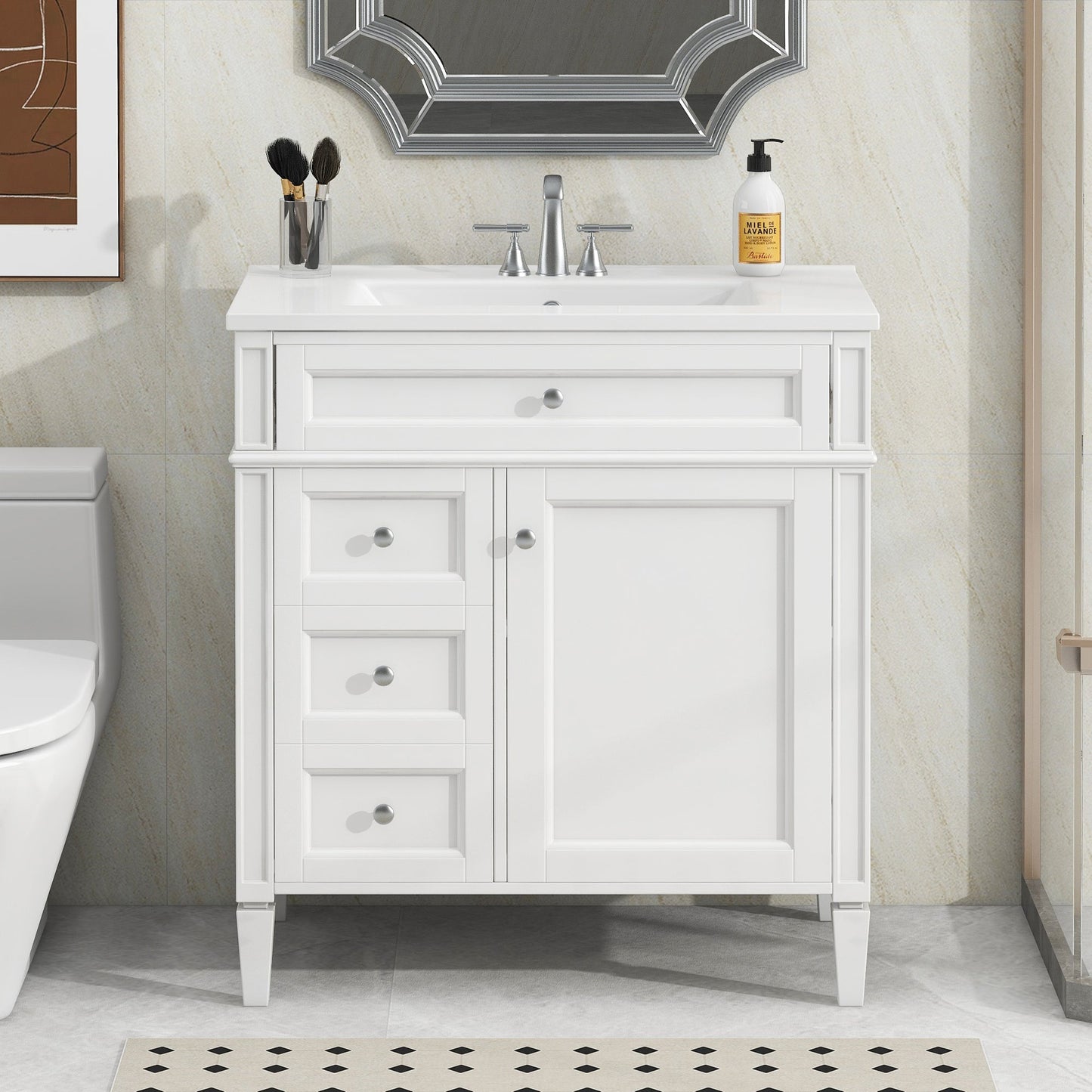 30" Bathroom Vanity with Top Sink