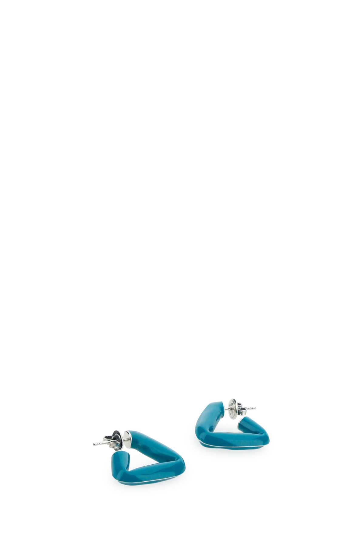 Bottega Veneta Women Teal Green 925 Silver Fold Earrings