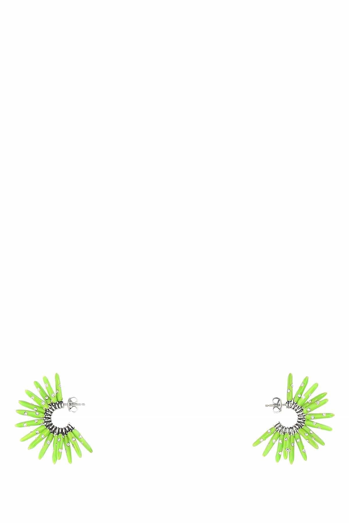 Bottega Veneta Women Acid Green 925 Silver Cone Earrings