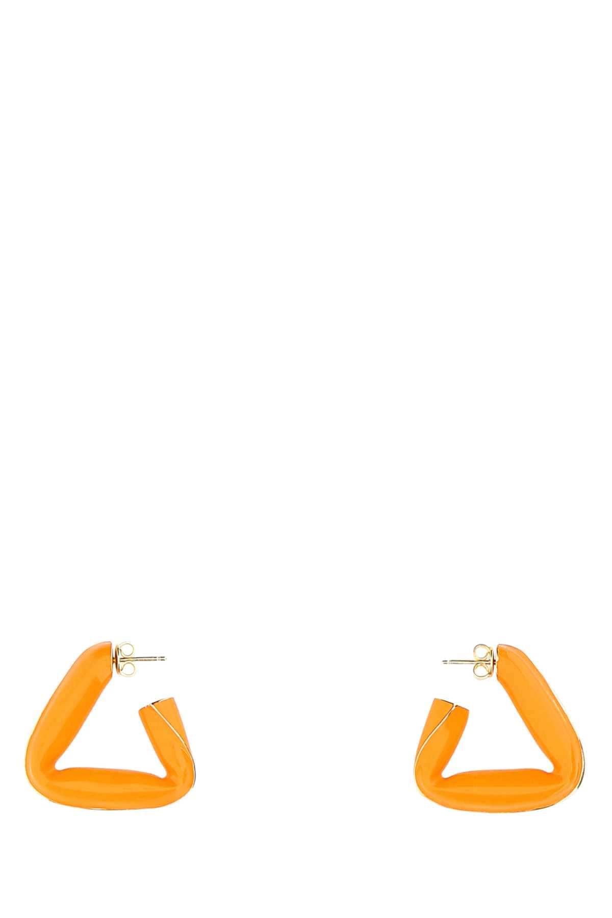 Bottega Veneta Women Orange 925 Silver Fold Earrings