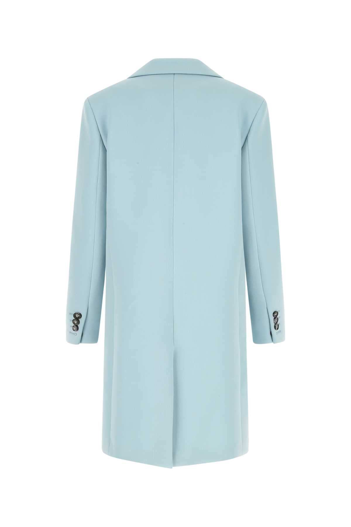 Bottega Veneta Women Pastel Light-Blue Tricotine Coat