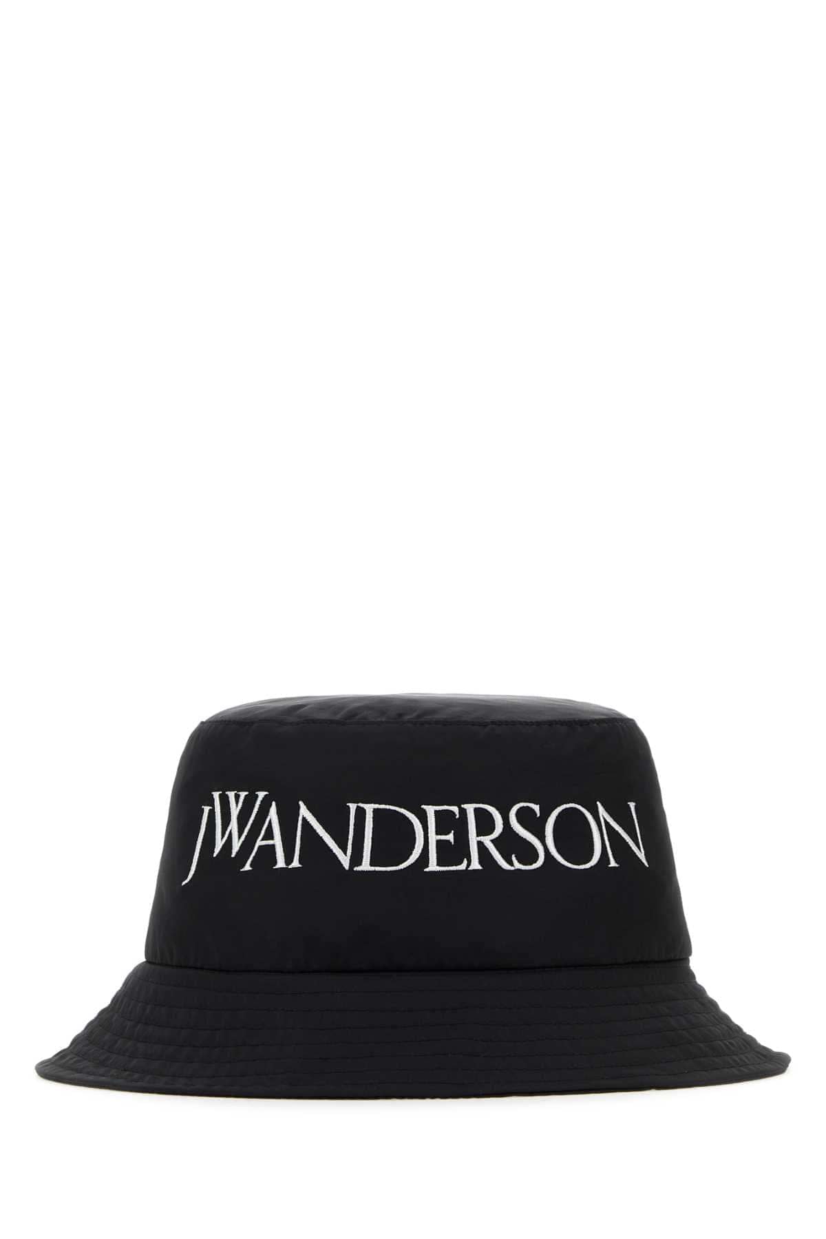 Jw Anderson Unisex Black Nylon Blend Bucket Hat