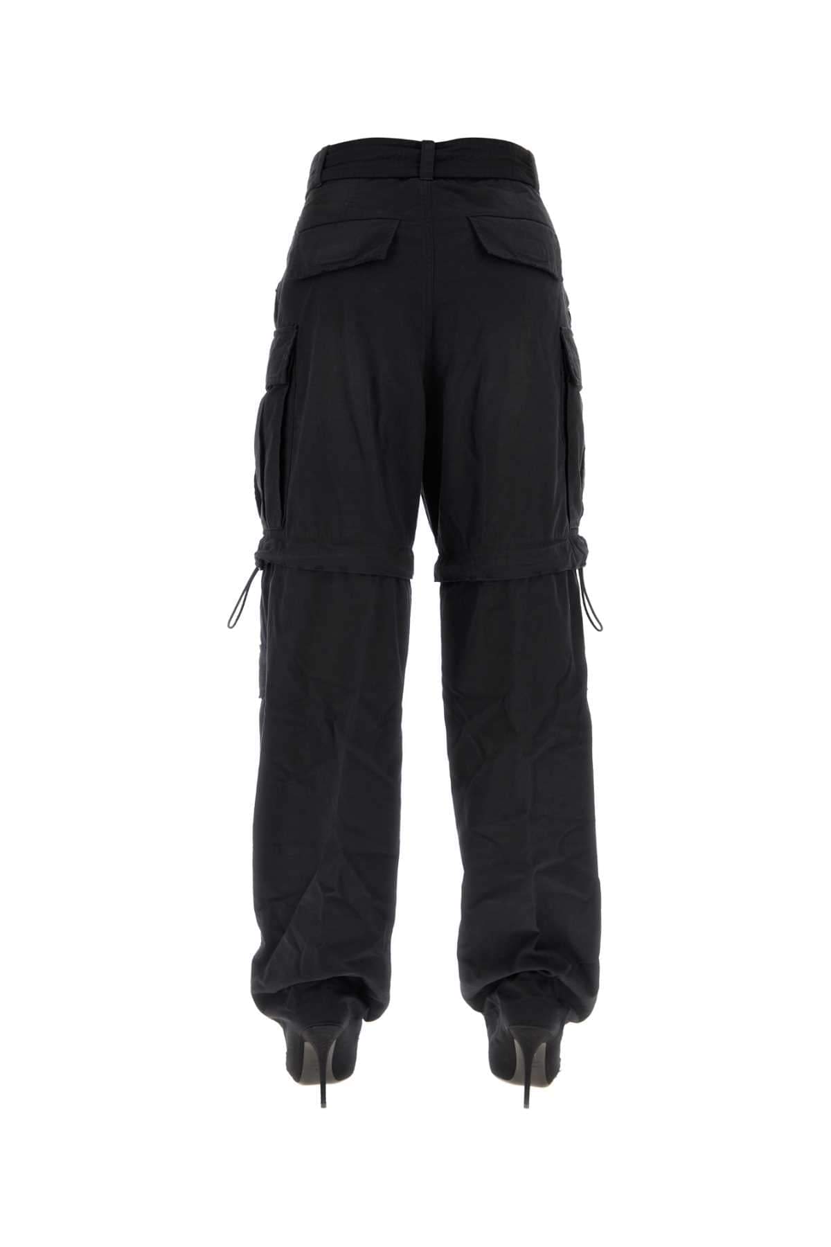 Balenciaga Women Black Cotton Knife Cargo Pantaboots