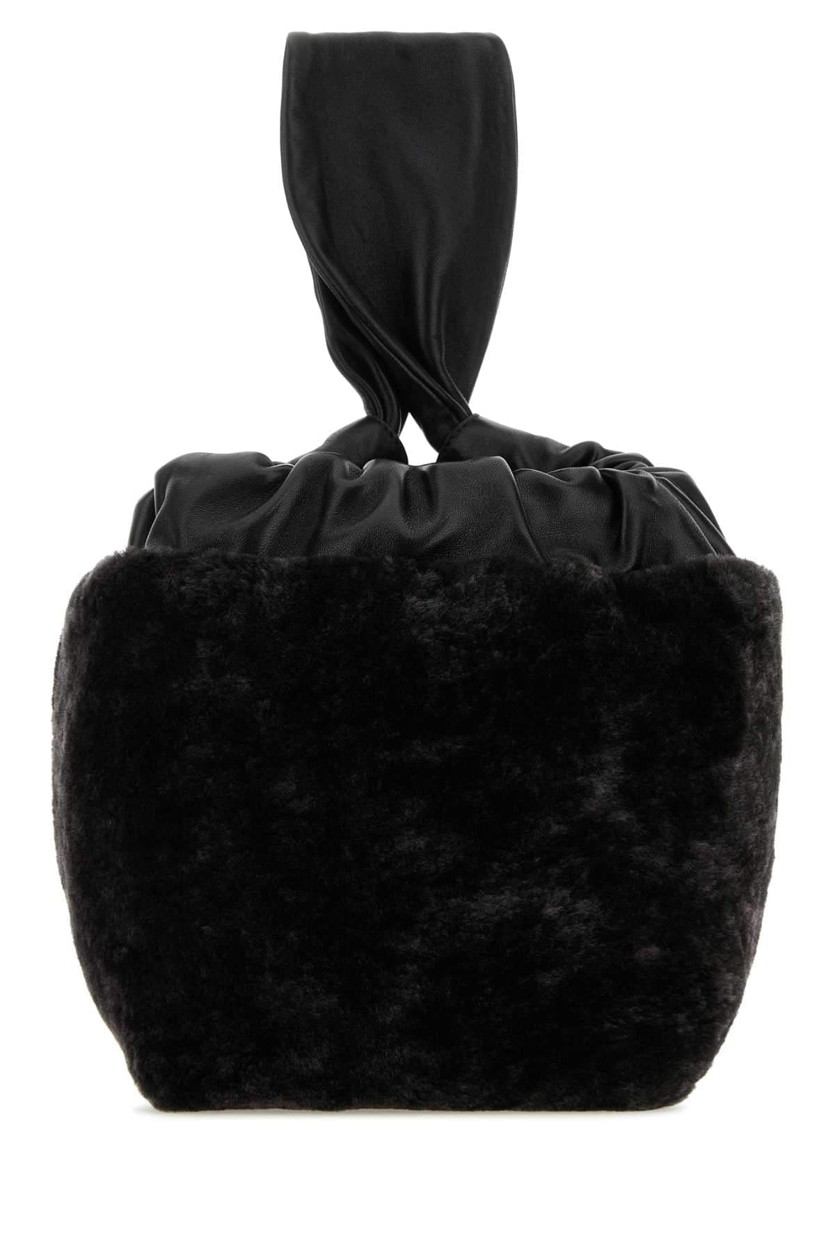 Jil Sander Women Black Shearling Clutch