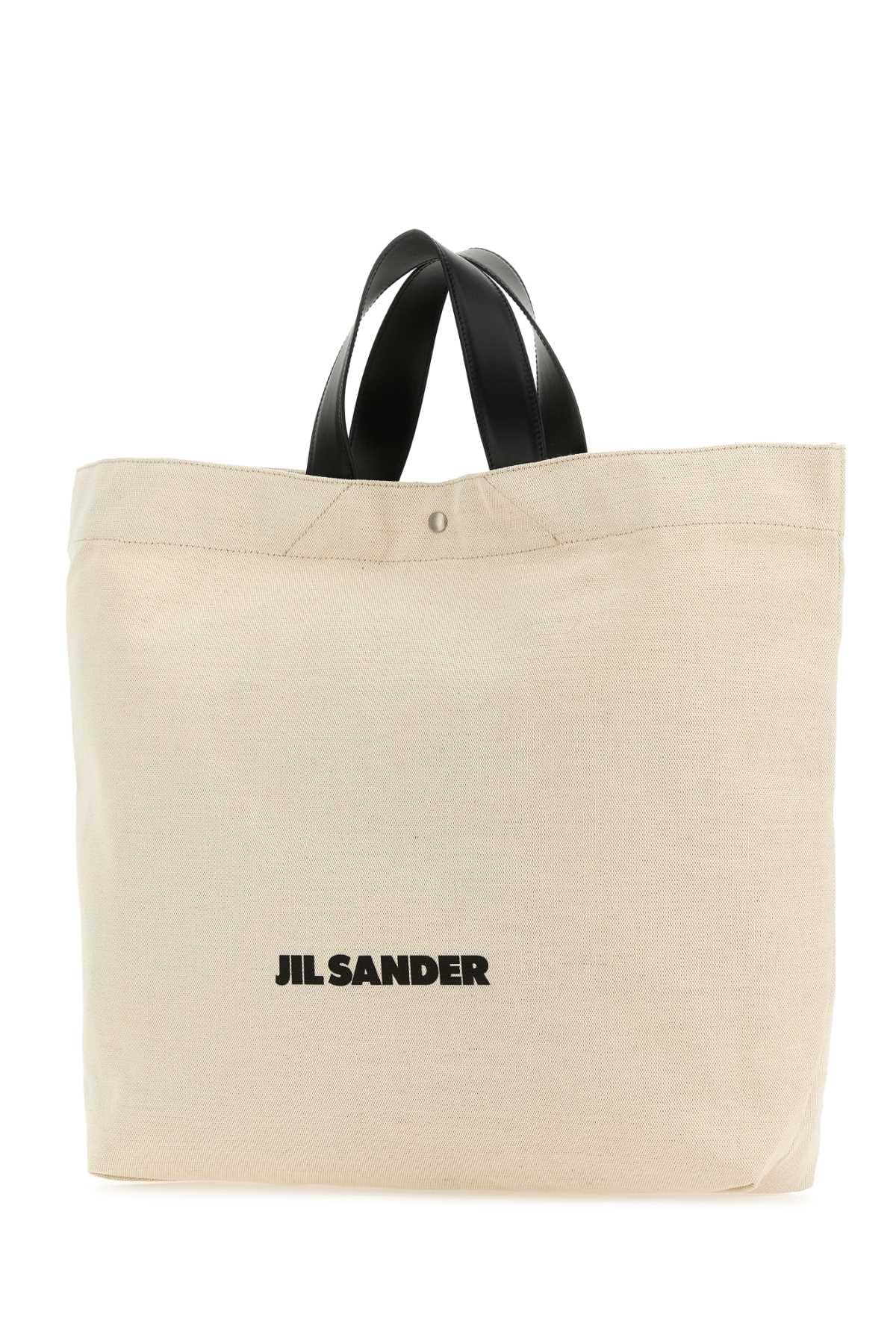 Jil Sander Women Sand Canvas Flat Shopping Bag