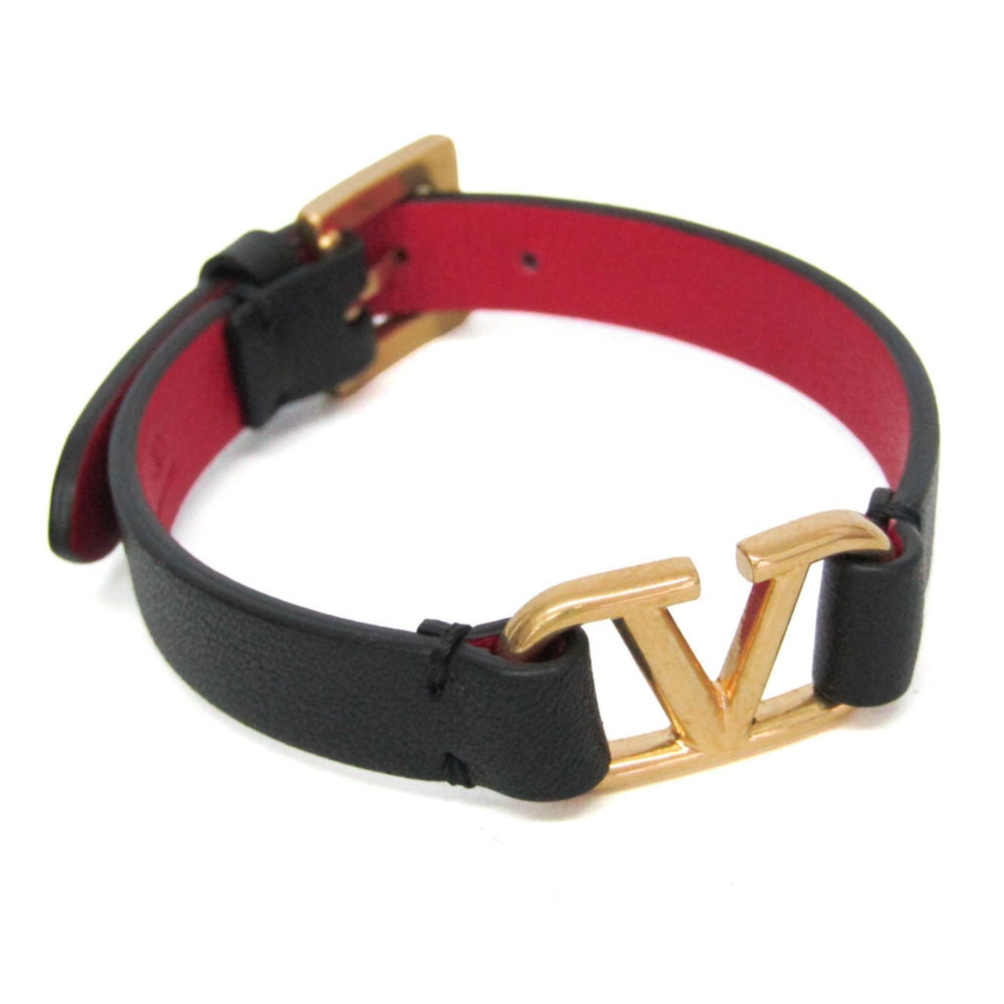 Valentino Garavani V Logo · Leather Bangle
