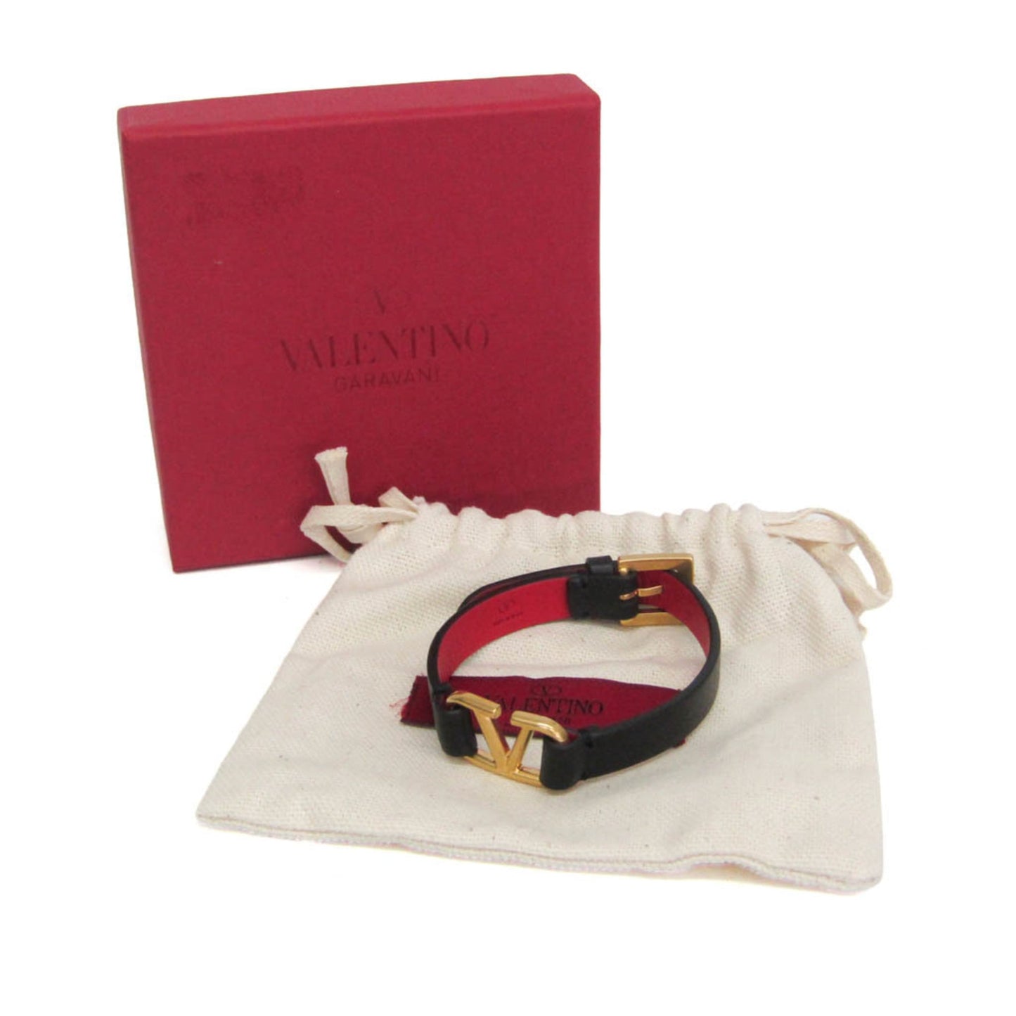 Valentino Garavani V Logo · Leather Bangle