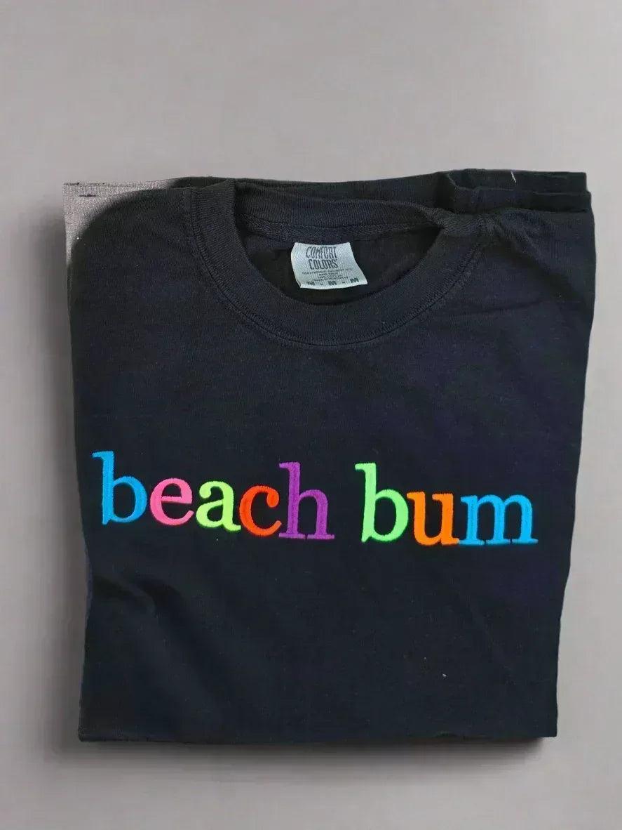 Custom Phrase in Neon Georgia Bold Serif Embroidered Shirt