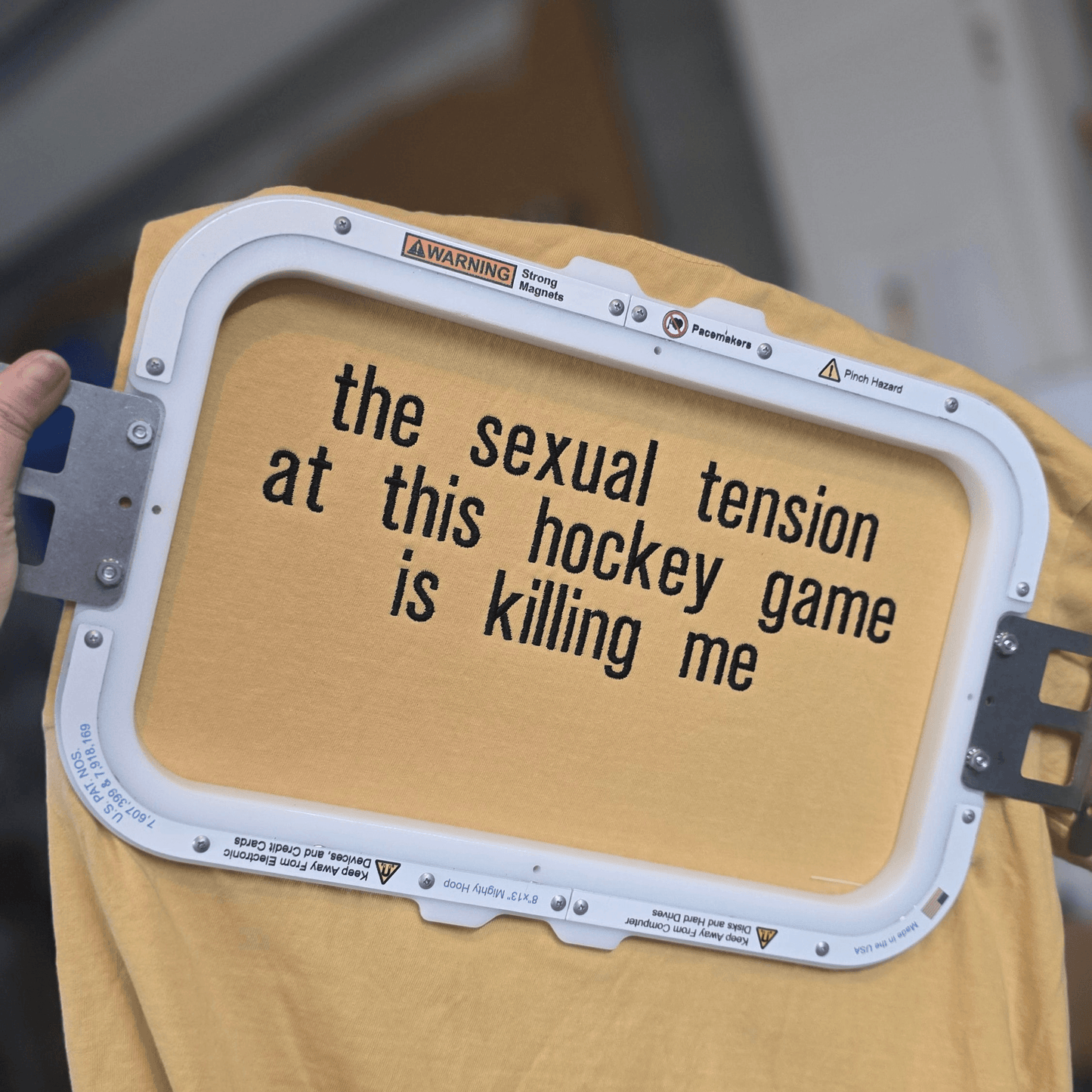 The Sexual Tension At This Hockey Game Is Killing Me Embroidered Shirt | Bookish | Hockey Romance