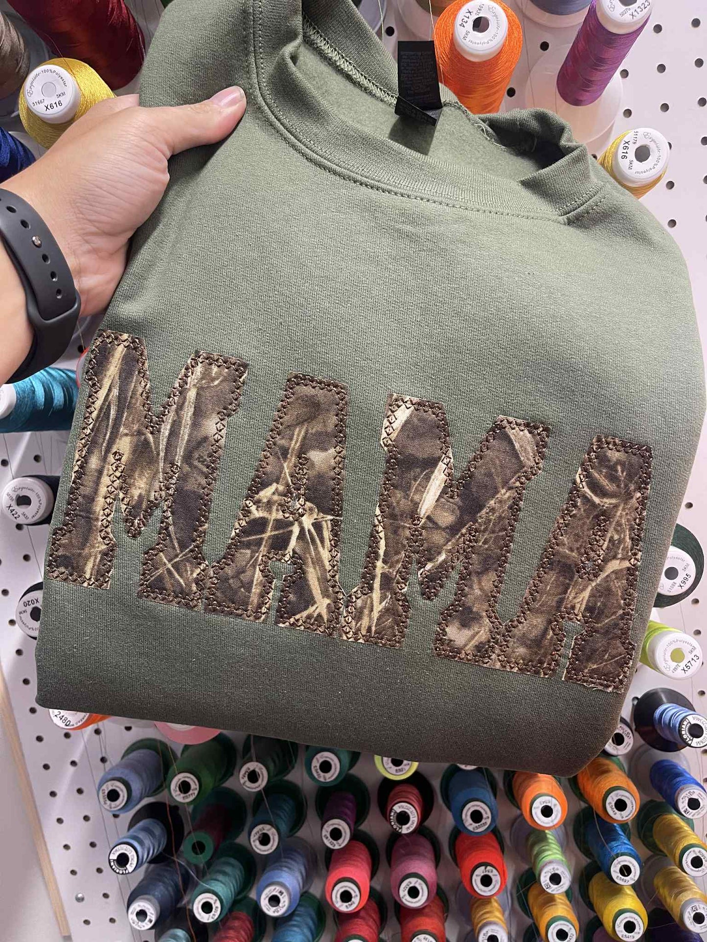Personalized Realtree® MAX-7 Duck Camo Appliqué Name Shirt | Custom Embroidered Tee, Sweatshirt & Hoodie | MAMA