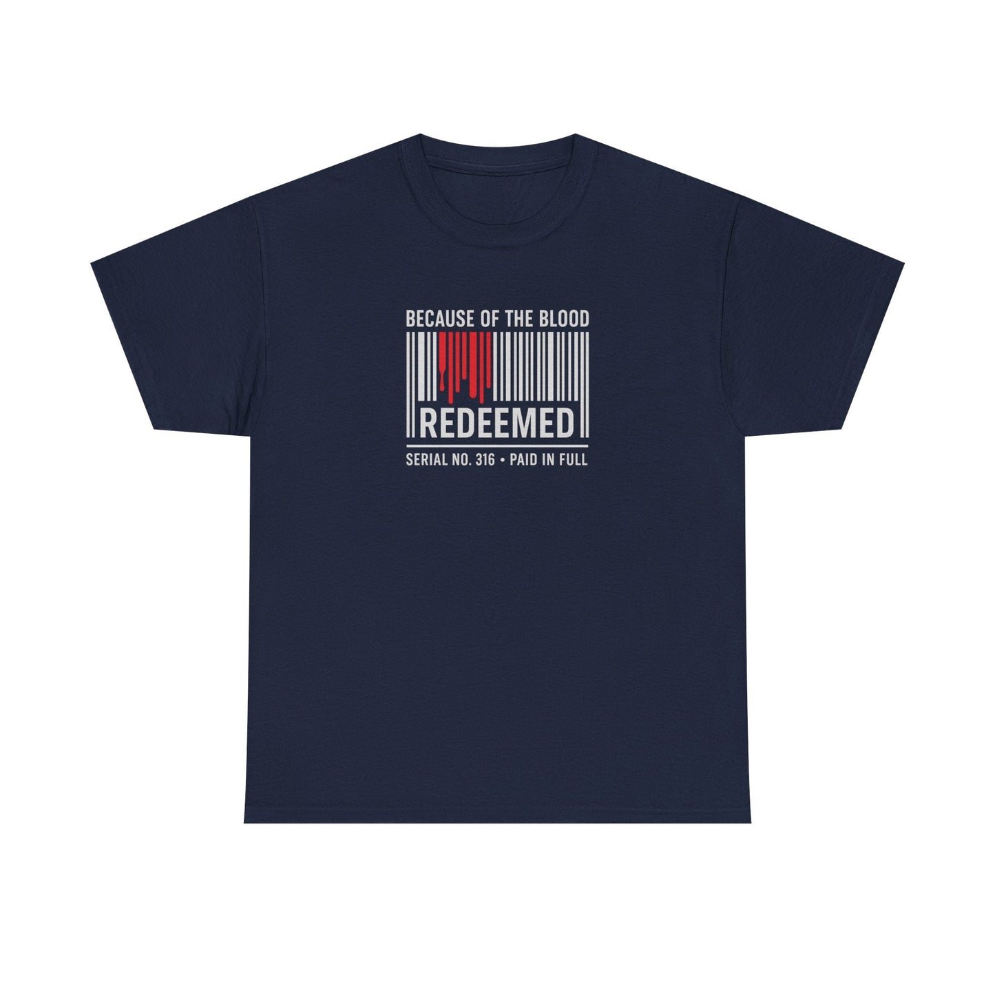 Because of the Blood Unisex Tee — Revelation 1:5 Inspirational Redemption T-Shirt