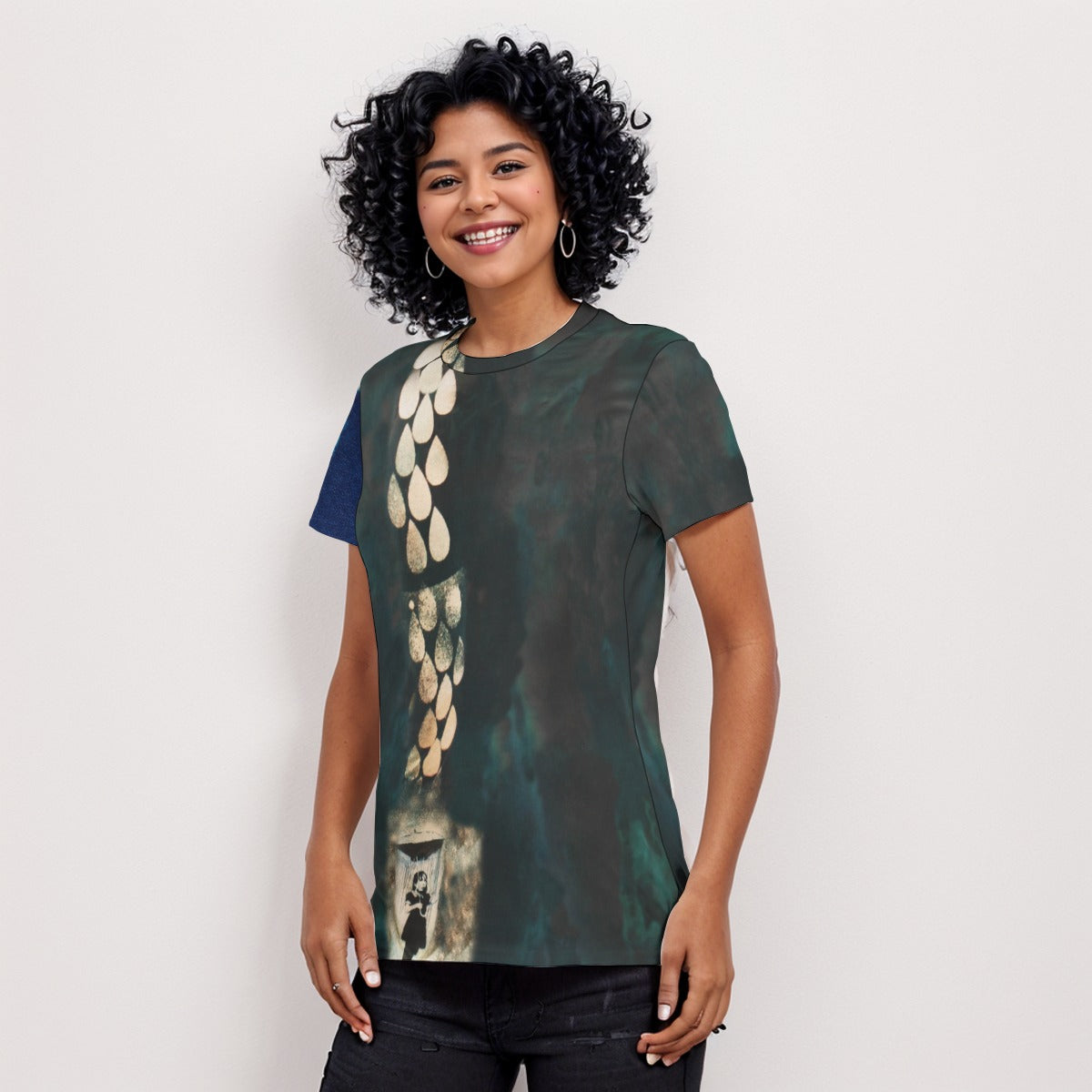 Rain Drops Print Women's T-Shirt