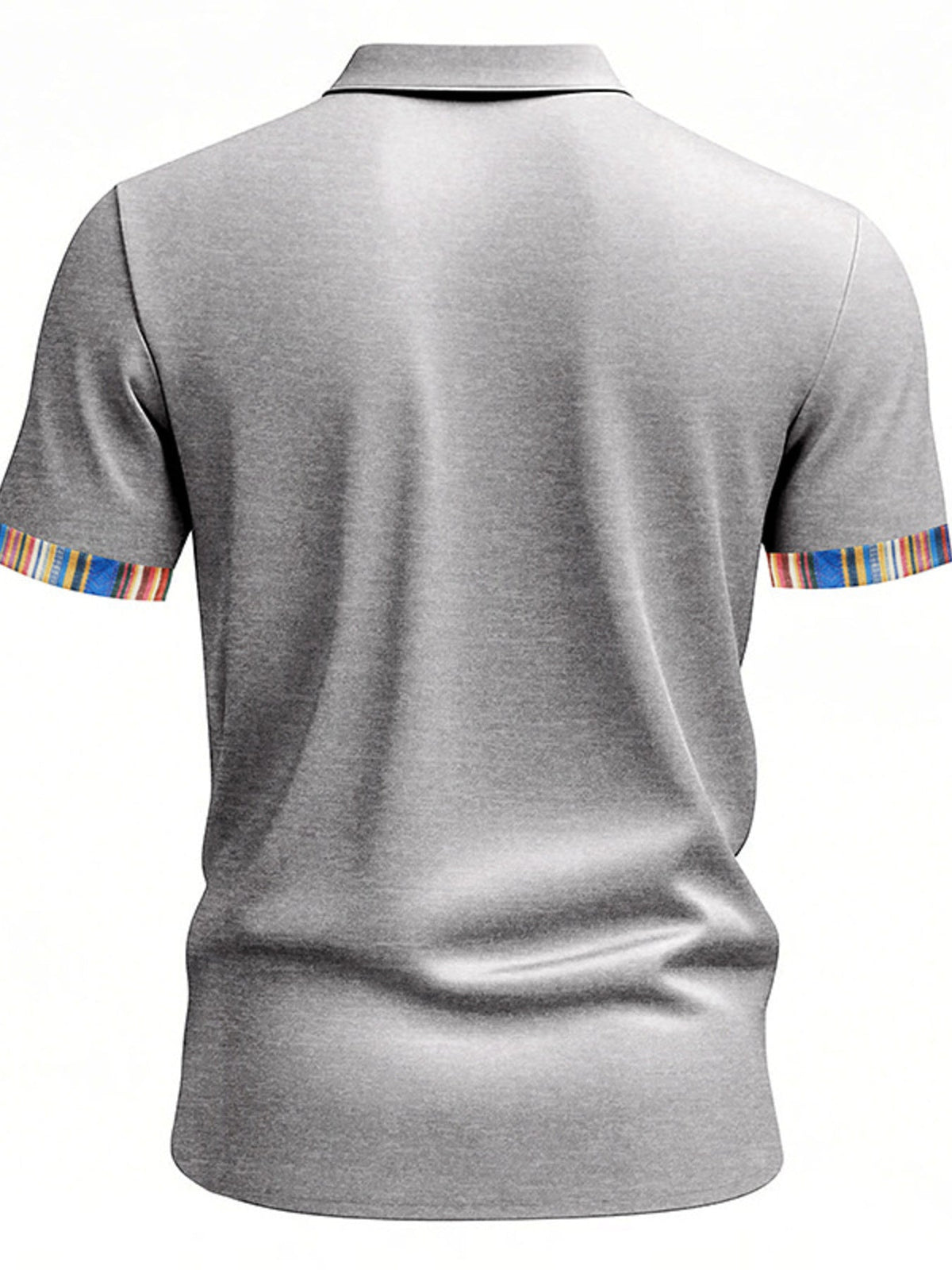 Men's Full Size Short Sleeve Shirt with Colorful Trim Plus Size